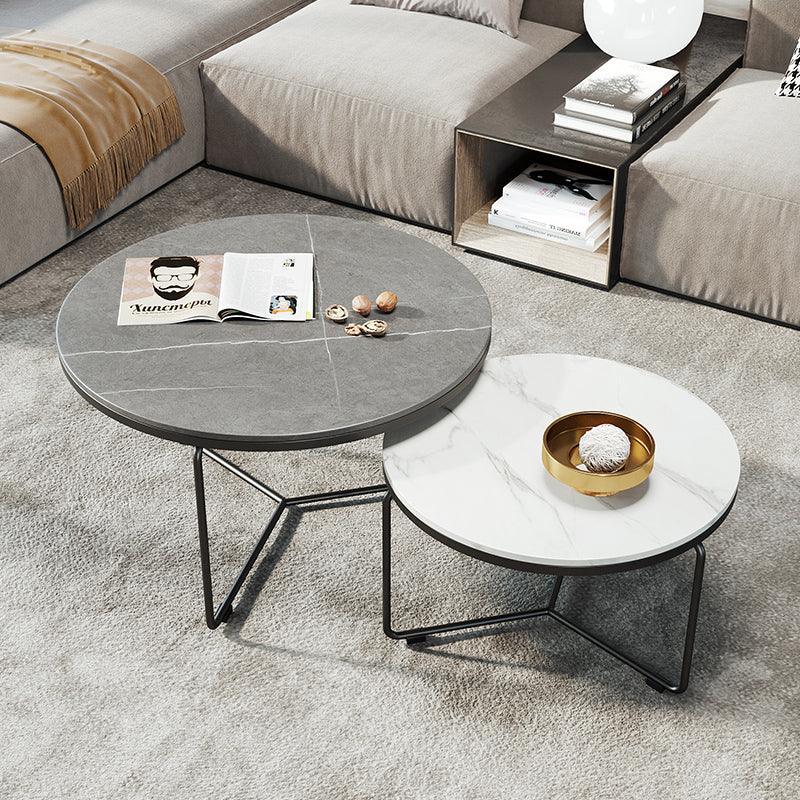 Contemporary Stone Round Coffee Tables - Coffee Table