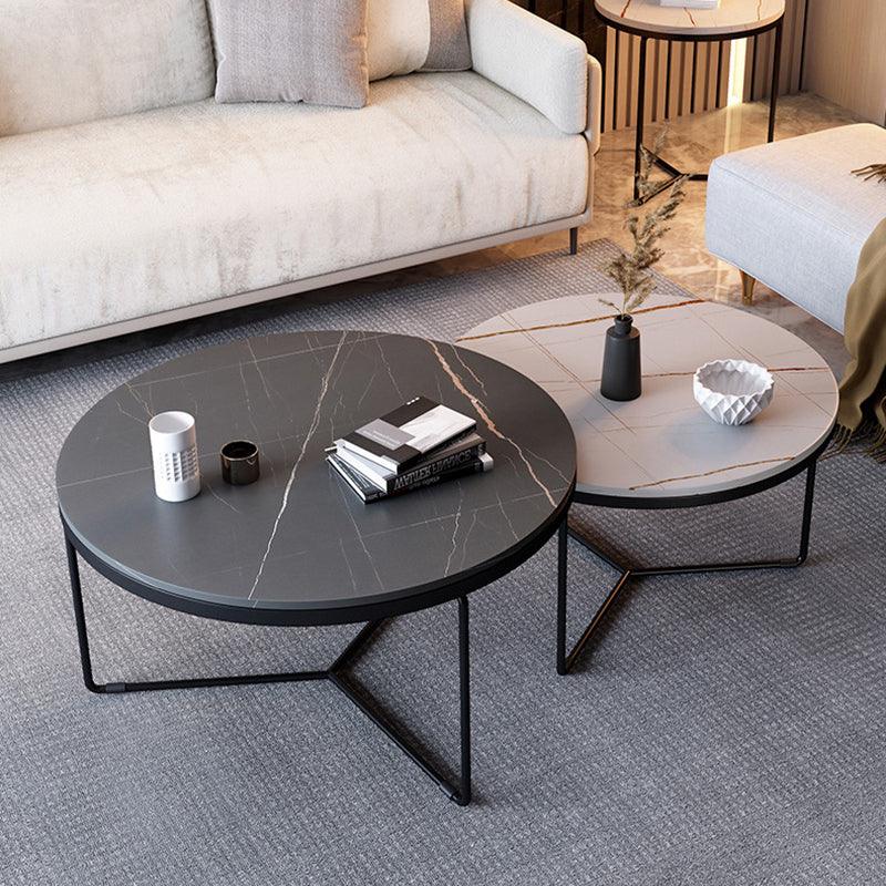 Contemporary Stone Round Coffee Tables - Coffee Table