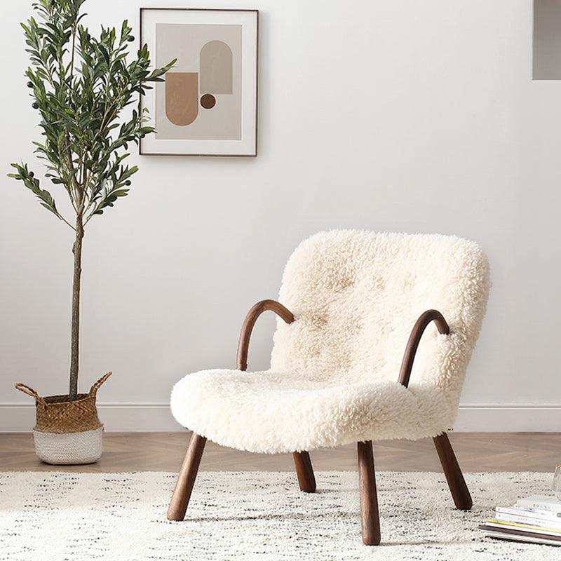 Arctic Elegance Sheepskin Armchair with Ottoman - Arm Chair