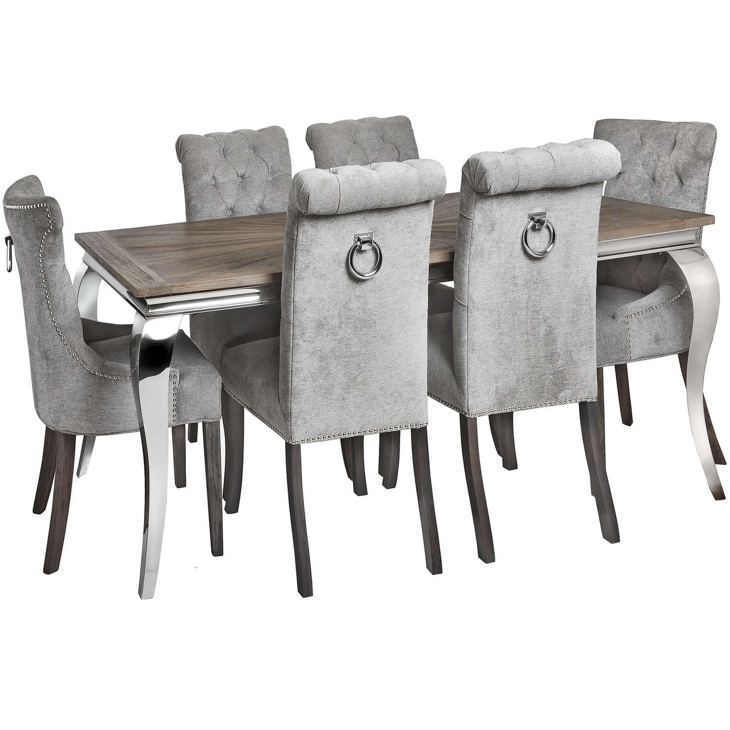 Silver Elegance Roll-Back Dining Chair