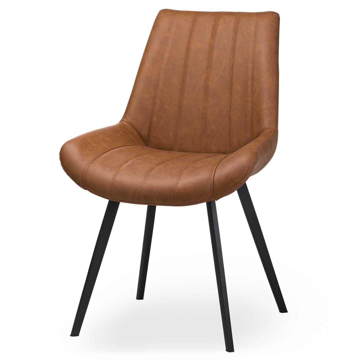 Tan Leatherette Dining Chair