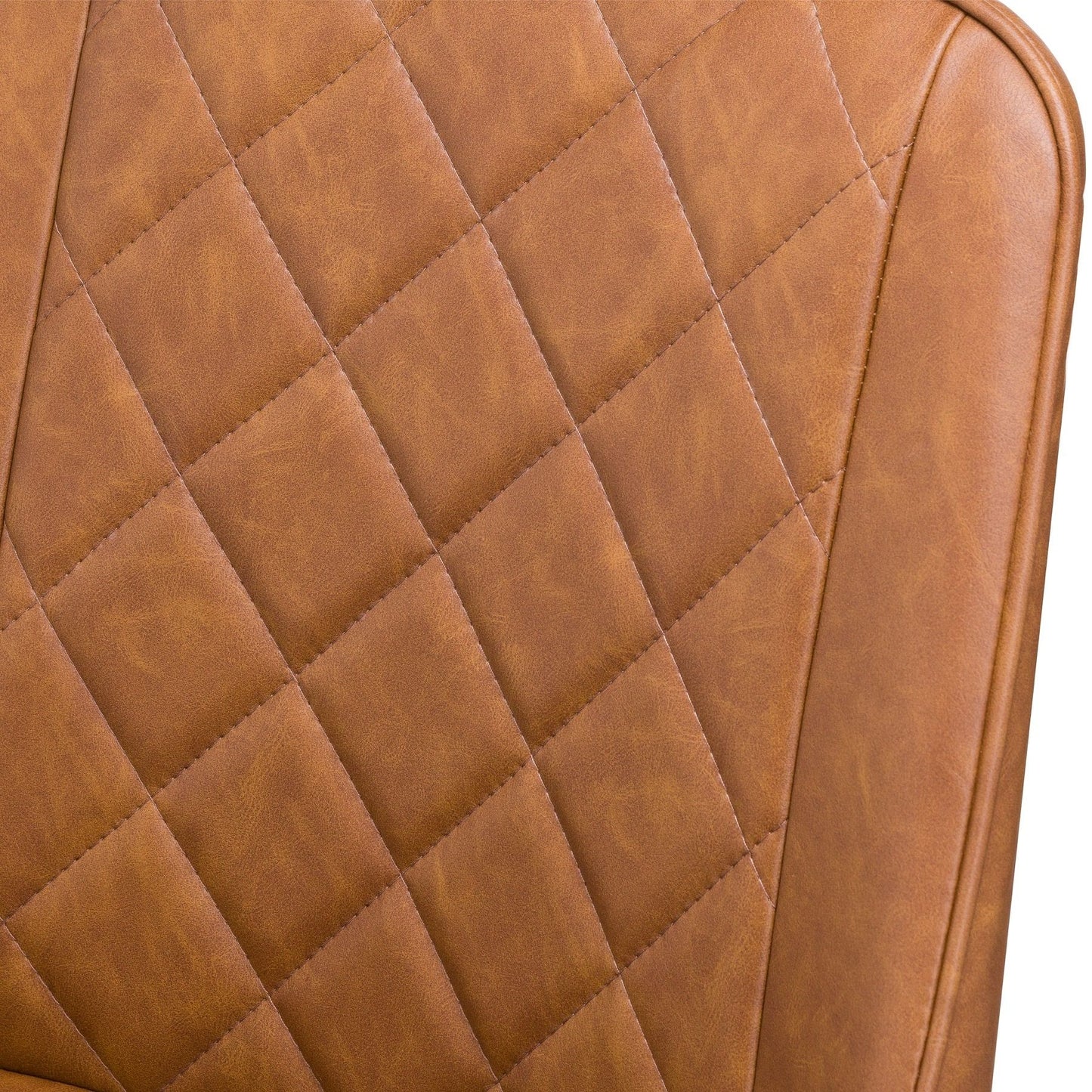 Luxe Tan Leatherette Dining Chair
