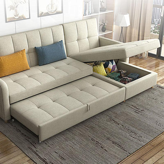 Luxury Linen Convertible 3-Seater Sofa Bed - Versatile Elegance for Your Space