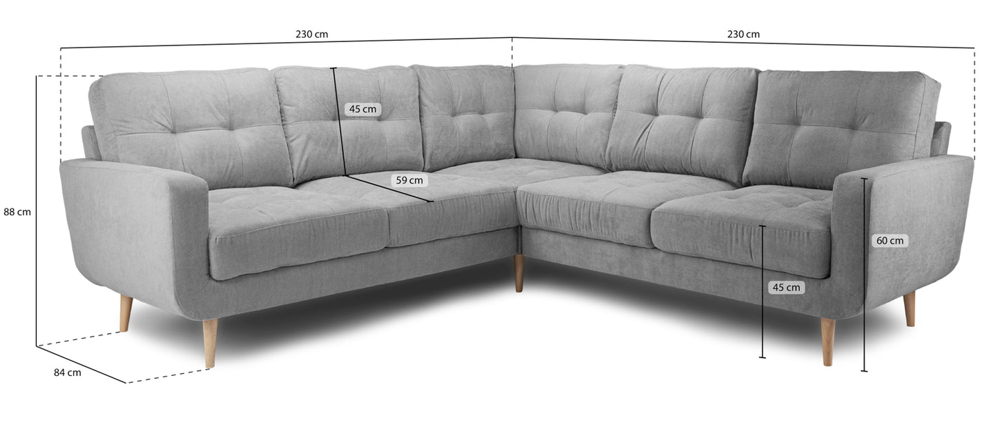 Dawn Delight Tufted Sofa - Corner Sofa