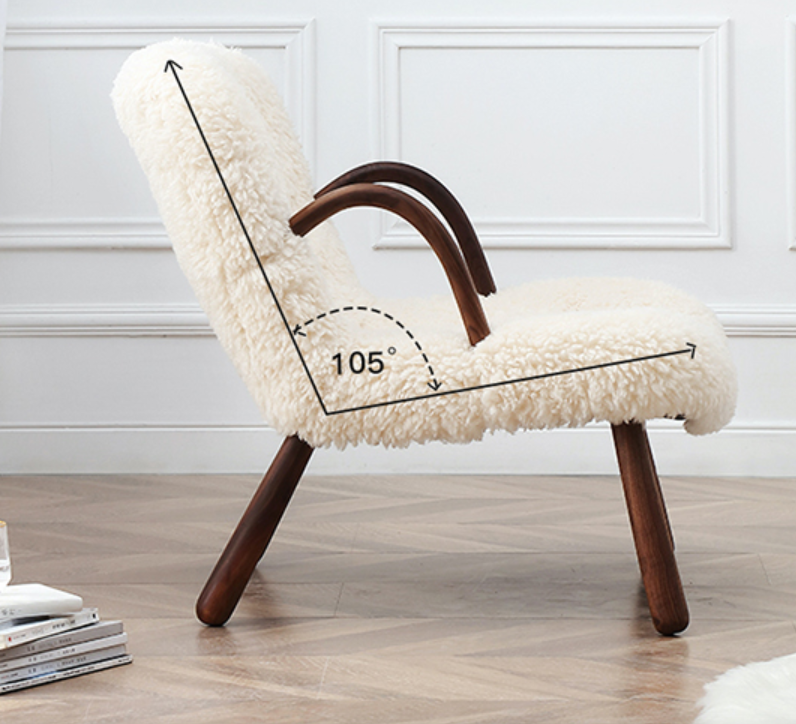 Arctic Elegance Sheepskin Armchair with Ottoman - Arm Chair