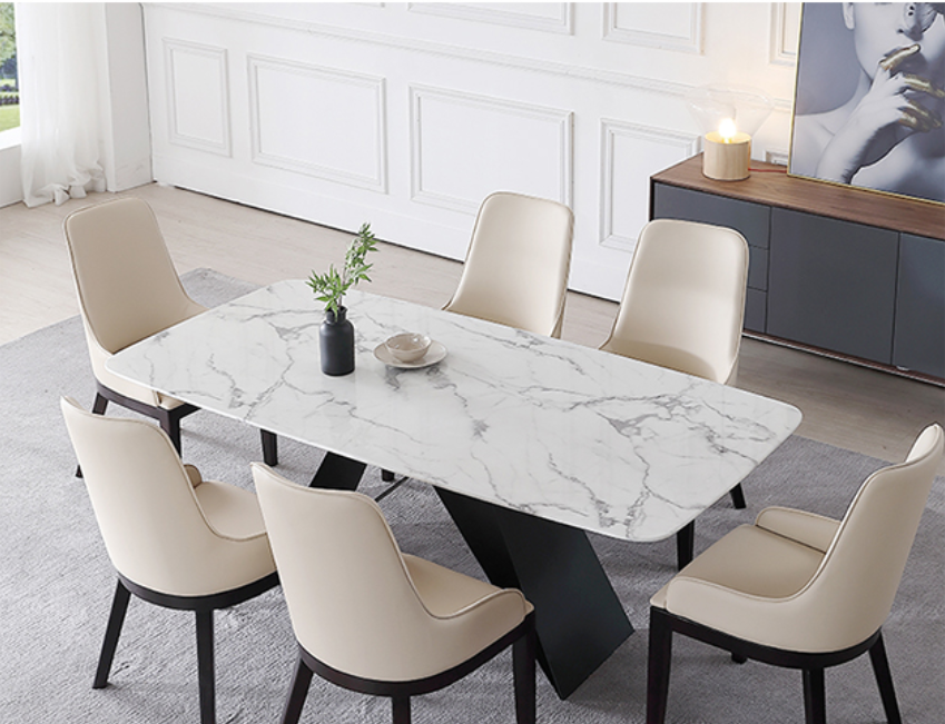 Luxury Marble Finish Amsterdam Dining Table - Dining Table