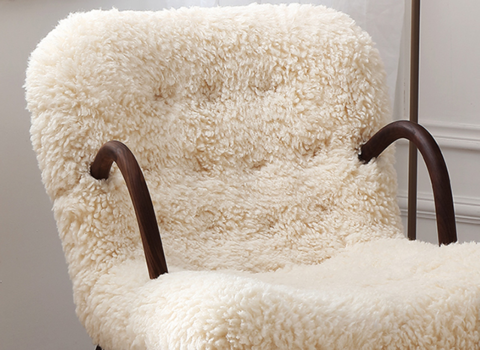 Arctic Elegance Sheepskin Armchair with Ottoman - Arm Chair