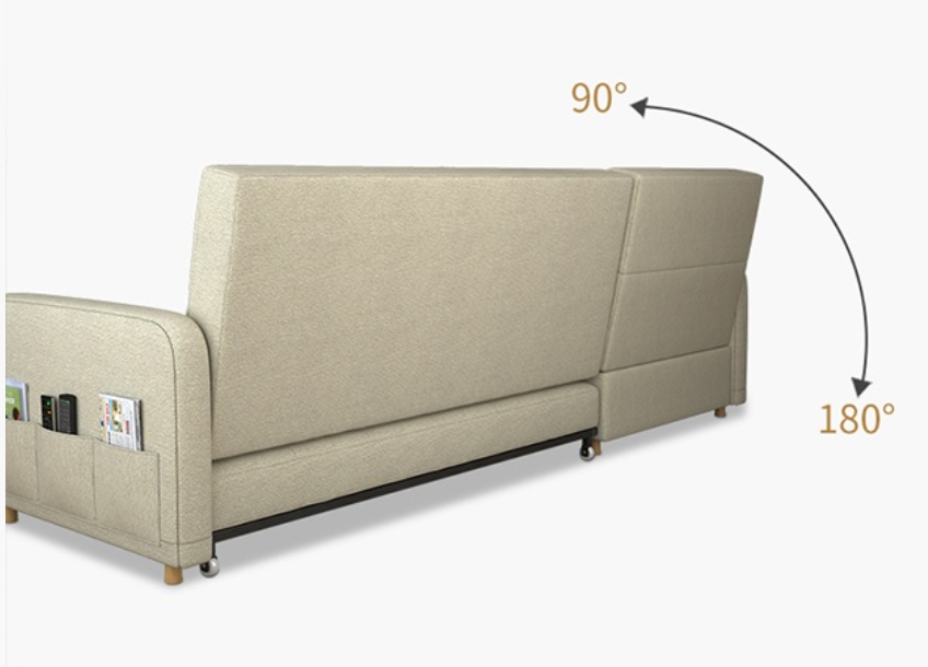 Luxury Linen Convertible 3-Seater Sofa Bed - Versatile Elegance for Your Space