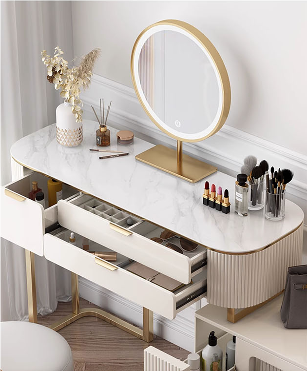 Elegance Blanc Vanity Ensemble - Dressing Table