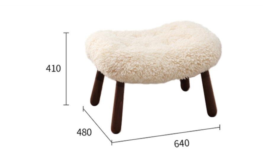 Arctic Elegance Sheepskin Armchair with Ottoman - Arm Chair