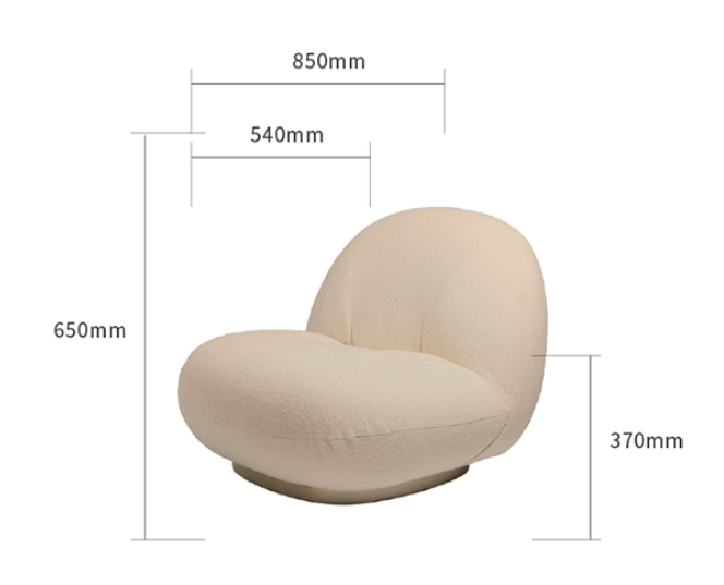 Plush Boucle Swivel Chair - Armchair