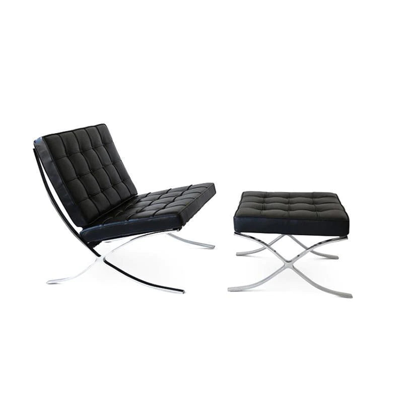 Modern Comfort Barcelona Armchair with Ottoman - Armchair