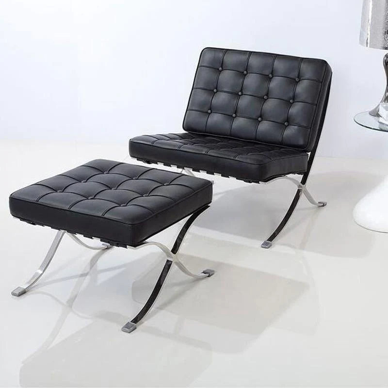 Modern Comfort Barcelona Armchair with Ottoman - Armchair